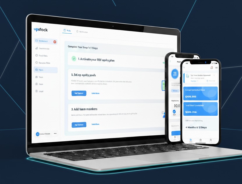 Upstock Equity Platform Dashboard showing comprehensive equity management features
